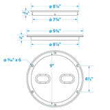 Seachoice 39421 Twist 'N' Lock Deck Plate, White Base and Lid, Up to 8-1/2 in. Diameter