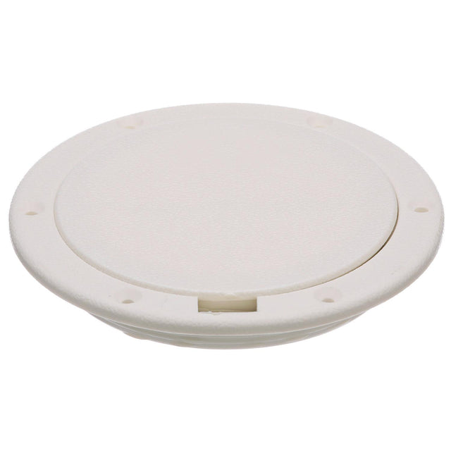 Seachoice White Pry-Up Deck Plate, Watertight, Up to 4-3/8 in. Diameter