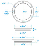 Seachoice White Pry-Up Deck Plate, Watertight, Up to 4-3/8 in. Diameter