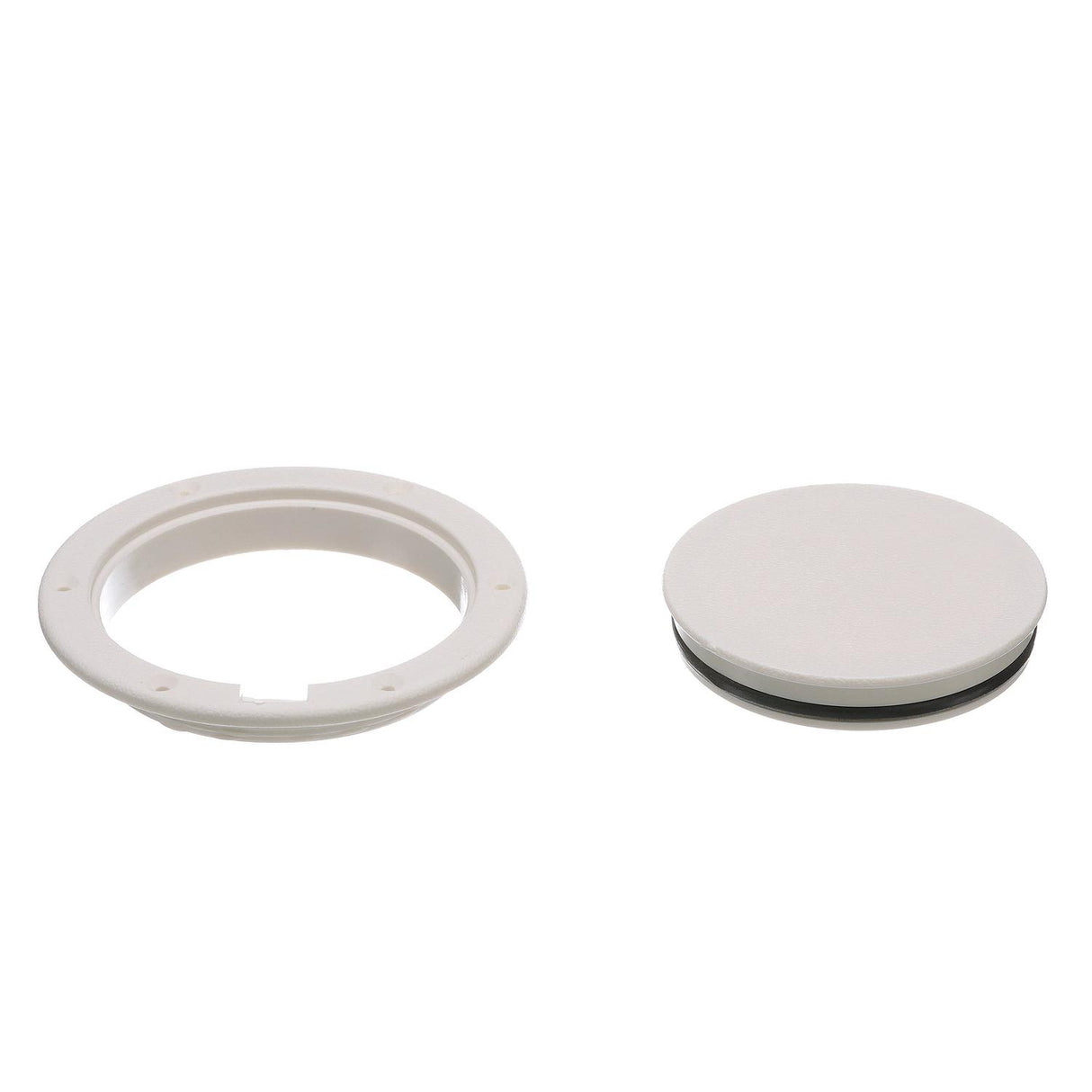 Seachoice White Pry-Up Deck Plate, Watertight, Up to 6-1/2 in. Diameter Hole