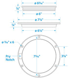 Seachoice White Pry-Up Deck Plate, Watertight, Up to 6-1/2 in. Diameter Hole
