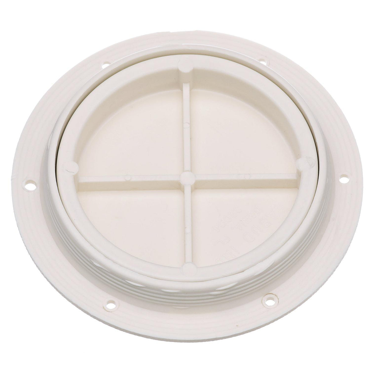 Seachoice White Pry-Up Deck Plate, Watertight, Up to 8-1/2 in. Diameter Hole