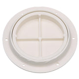 Seachoice White Pry-Up Deck Plate, Watertight, Up to 8-1/2 in. Diameter Hole