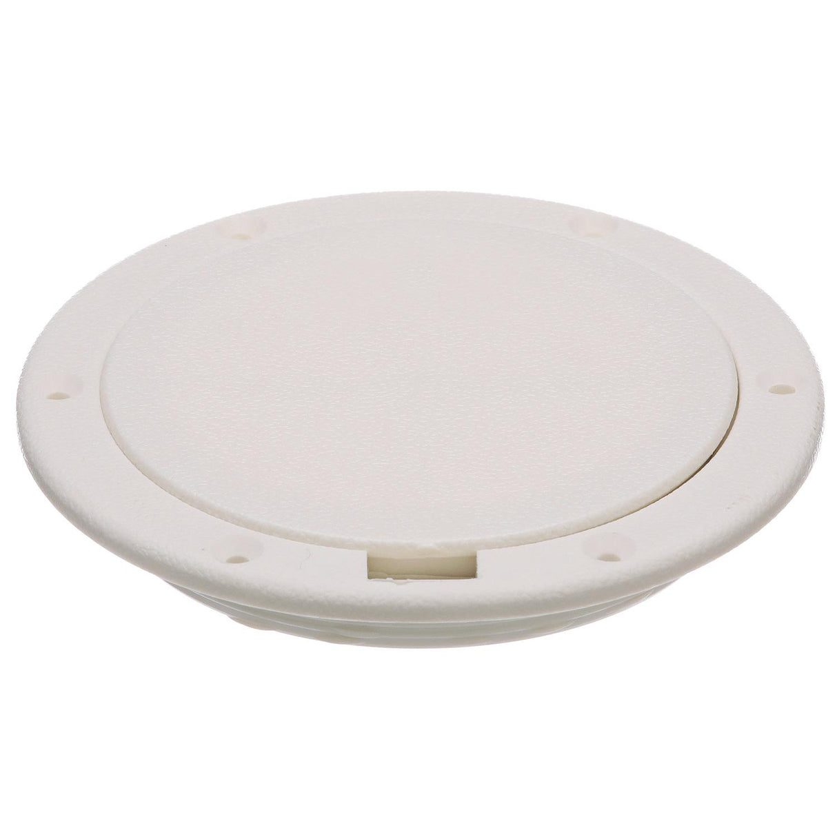 Seachoice White Pry-Up Deck Plate, Watertight, Up to 8-1/2 in. Diameter Hole