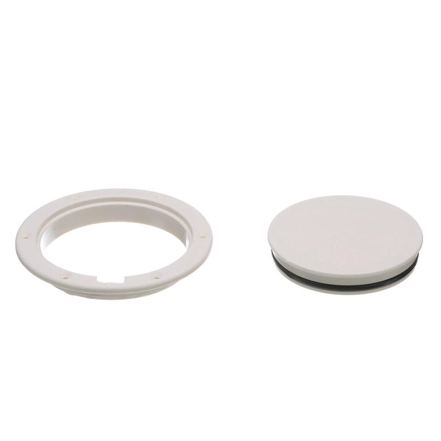 Seachoice White Pry-Up Deck Plate, Watertight, Up to 10-5/8 in. Diameter Hole