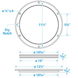 Seachoice White Pry-Up Deck Plate, Watertight, Up to 10-5/8 in. Diameter Hole