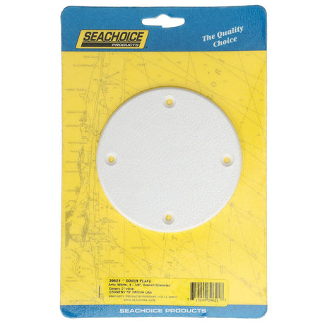 Seachoice 39621 Marine Boat Cover Plate, Arctic White, 4-1/8 in. Outer Diameter