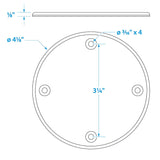 Seachoice 39621 Marine Boat Cover Plate, Arctic White, 4-1/8 in. Outer Diameter
