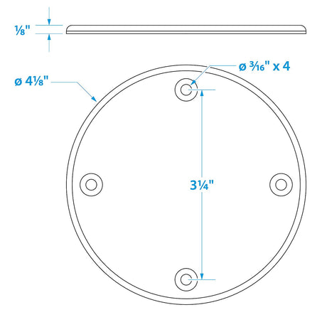 Seachoice 39621 Marine Boat Cover Plate, Arctic White, 4-1/8 in. Outer Diameter
