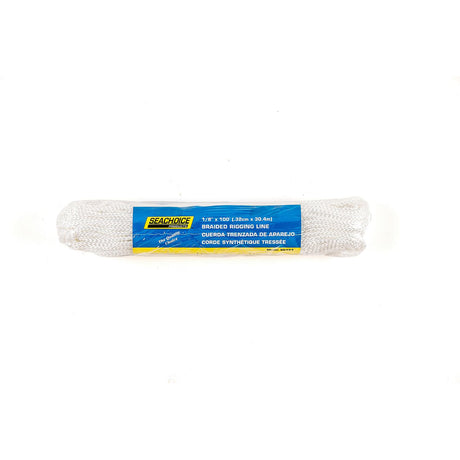 Seachoice Braided Utility Line Boat Rope, 1/8 In. X 100 Ft., White