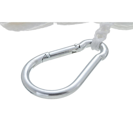 Seachoice Anchor Line Rope, Hollow Braid, Polypropylene, White, Spring Hook, 1/4 In. X 50 Ft.