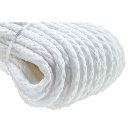 Seachoice Anchor Line Rope, Hollow Braid, Polypropylene, White, Spring Hook, 1/4 In. X 50 Ft.