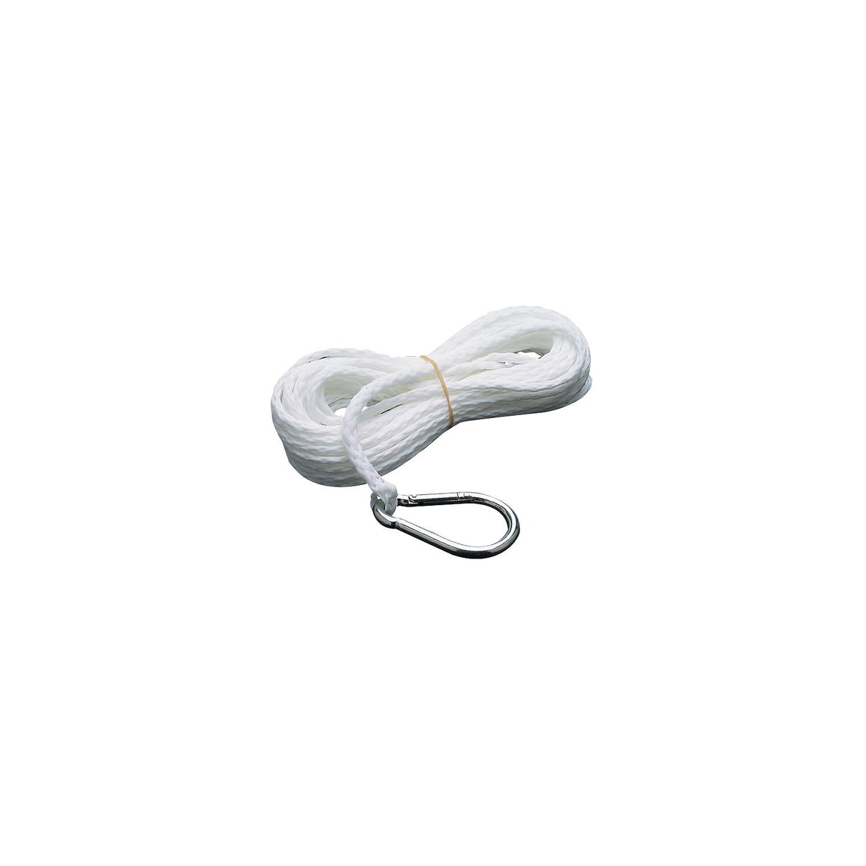 Seachoice Anchor Line Rope, Hollow Braid, Polypropylene, White, Spring Hook, 1/4 In. X 50 Ft.