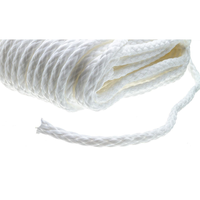 Seachoice Anchor Line Rope, Hollow Braid, Polypropylene, White, Spring Hook, 3/8 In. X 75 Ft.