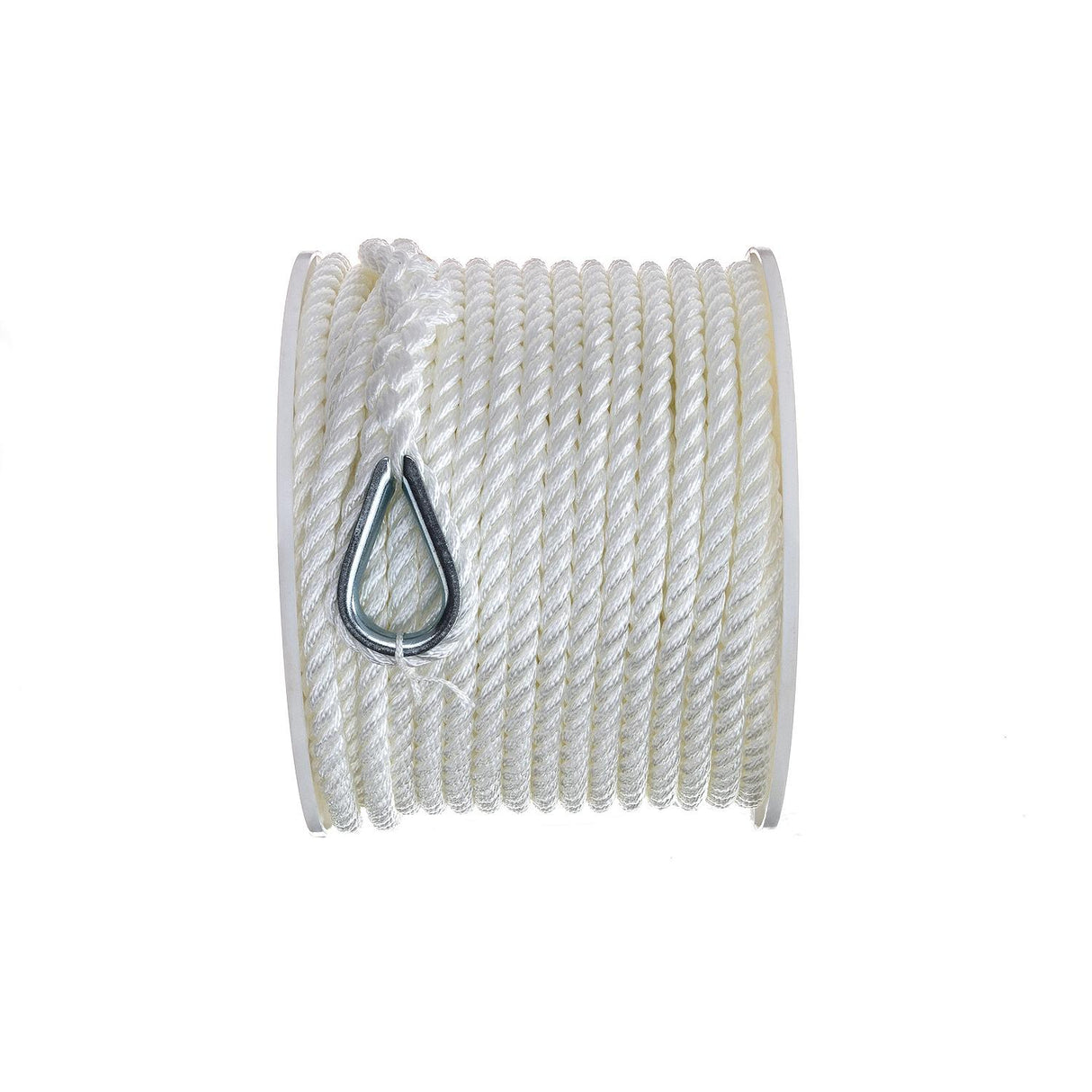 Seachoice Anchor Line Rope, 3-Strand Twisted, White, Nylon, 3/8 In. X 150 Ft.