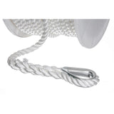 Seachoice Anchor Line Rope, 3-Strand Twisted, White, Nylon, 1/2 in. X 150 Ft.