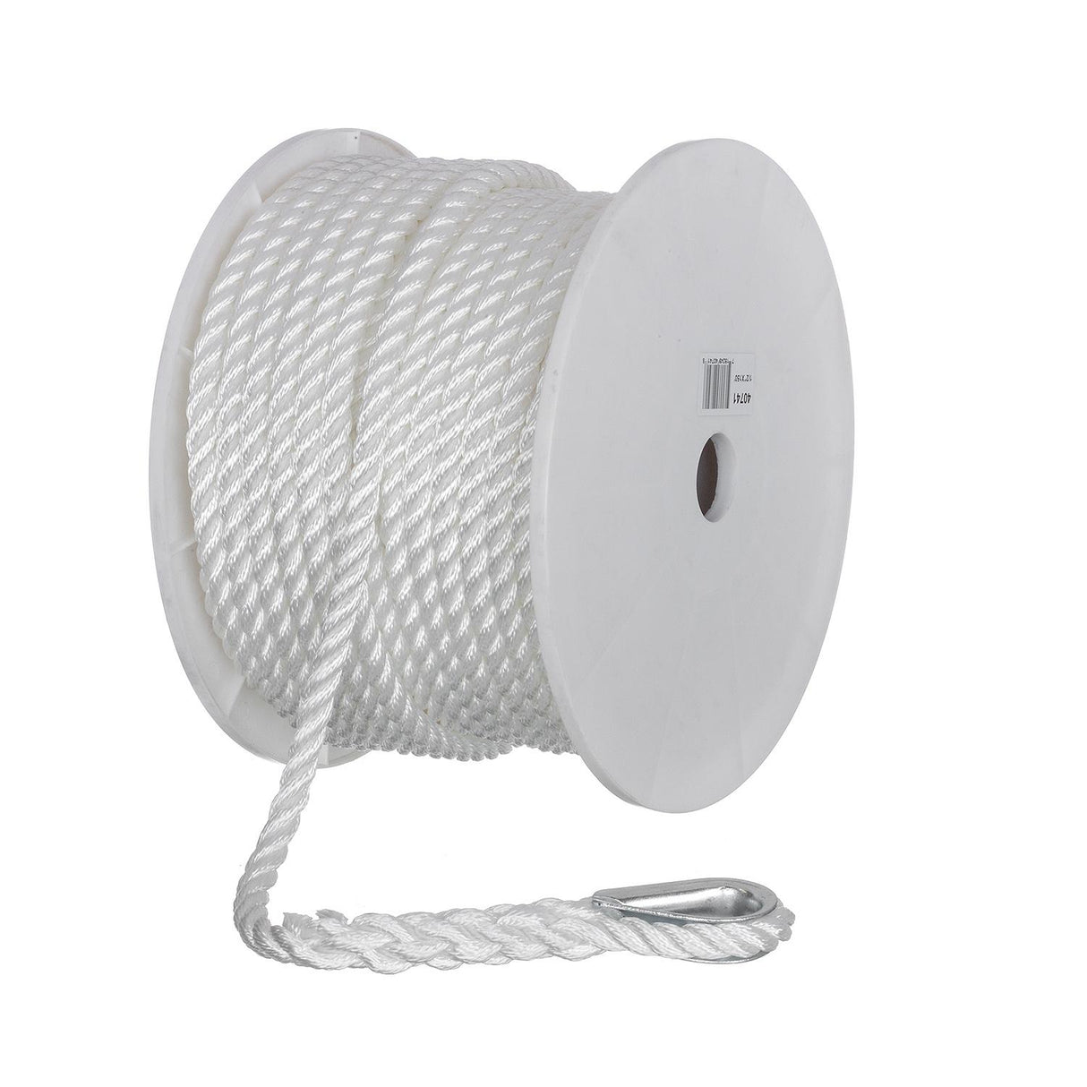 Seachoice Anchor Line Rope, 3-Strand Twisted, White, Nylon, 1/2 in. X 150 Ft.