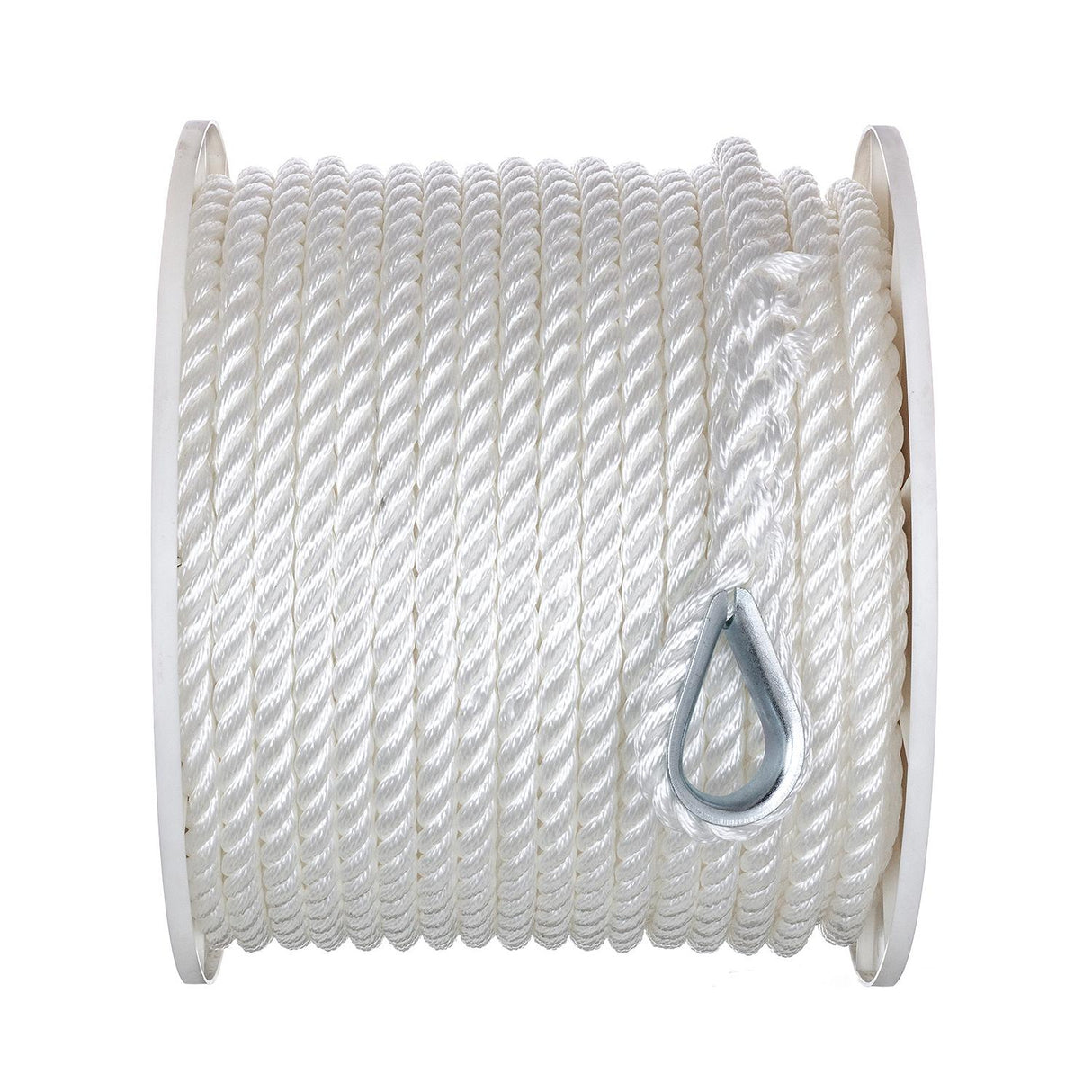 Seachoice Anchor Line Rope, 3-Strand Twisted, White, Nylon, 1/2 In. X 200 In.