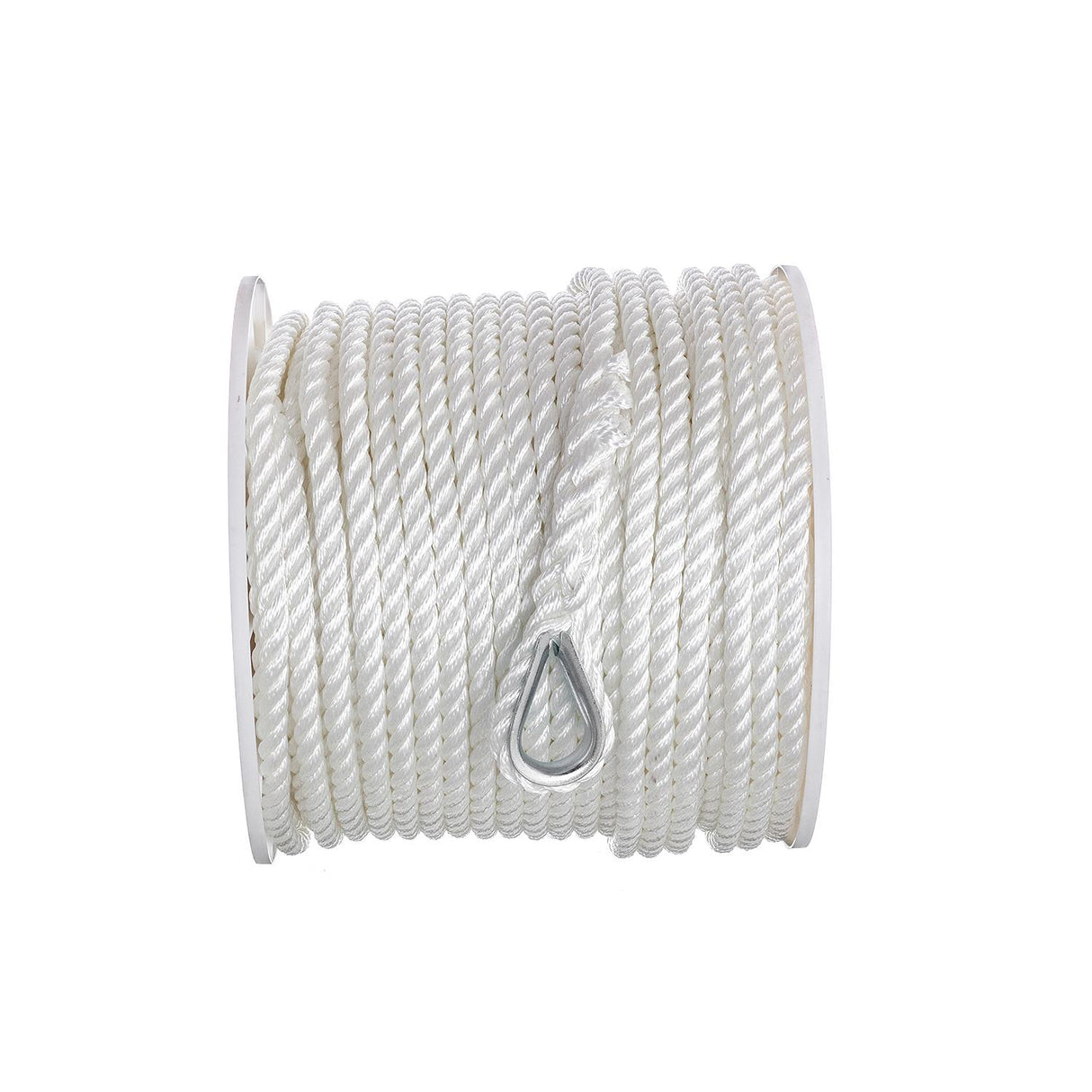 Seachoice Anchor Line Rope, 3-Strand Twisted, White, Nylon, 1/2 in. X 250 Ft.