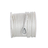 Seachoice Anchor Line Rope, 3-Strand Twisted, White, Nylon, 1/2 in. X 250 Ft.