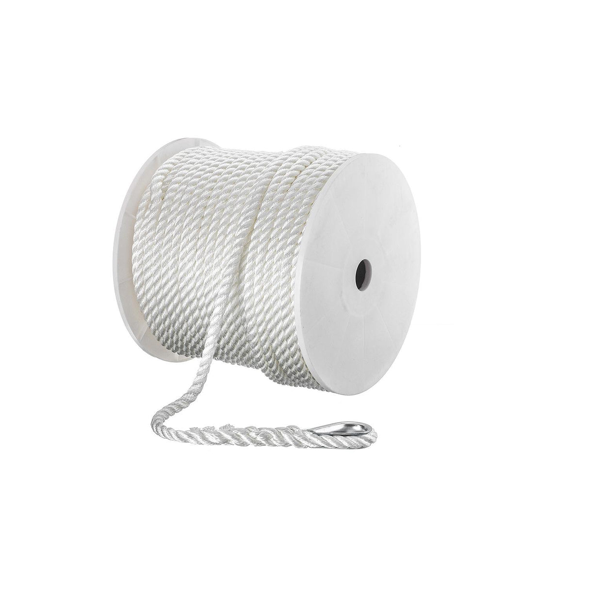 Seachoice Anchor Line Rope, 3-Strand Twisted, White, Nylon, 1/2 in. X 250 Ft.