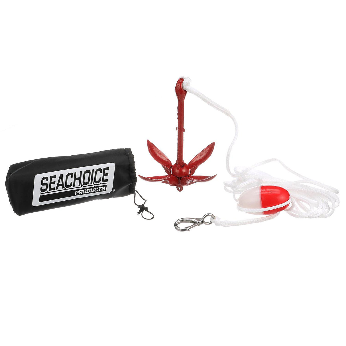 Seachoice 41002 3.5 lb. Grapnel Anchor Kit For Boats 5 to 12' (Includes Anchor, 1/4" x 25' Line, Adjustable Buoy, S/S Hook and Storage Bag)