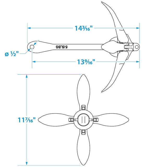 Seachoice Folding Grapnel Boat Anchor, 5.5 Lbs.