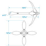 Seachoice Folding Grapnel Boat Anchor, 7 Lbs.