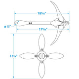 Seachoice Folding Grapnel Boat Anchor, 9 Lbs.