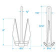 Seachoice PWC Fluke Anchor Kit, Vinyl Coated Fluke Anchor, 25 Ft. Anchor Line and Storage Bag