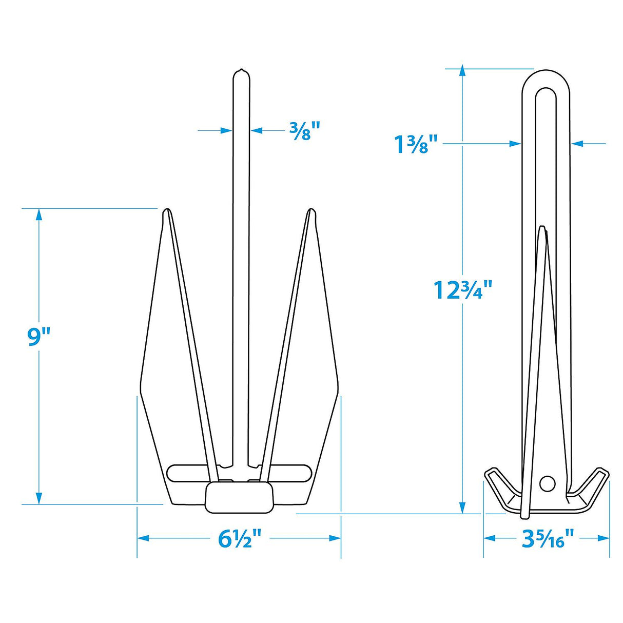 Seachoice PWC Fluke Anchor Kit, Vinyl Coated Fluke Anchor, 25 Ft. Anchor Line and Storage Bag