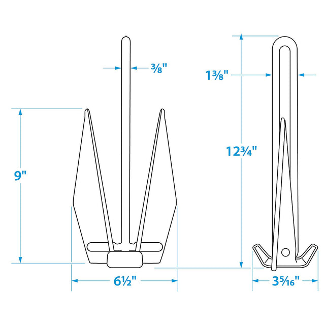 Seachoice PWC Fluke Anchor Kit, Vinyl Coated Fluke Anchor, 25 Ft. Anchor Line and Storage Bag