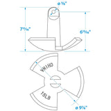 Seachoice River Anchor, Black Vinyl Coated Cast Iron, 15 Lbs.