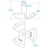 Seachoice River Anchor, Black Vinyl Coated Cast Iron, 20 Lbs.