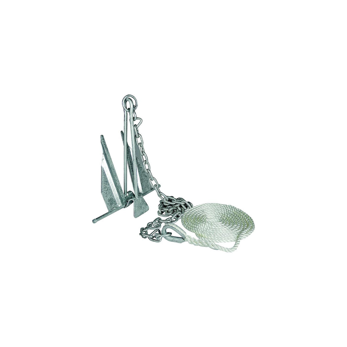 Seachoice Utility Anchor Kit, Hot-Dipped Galvanized Steel, Includes Lead Chain, Shackles, 150-Ft. Anchor Line, for Boats 20-24 Ft.