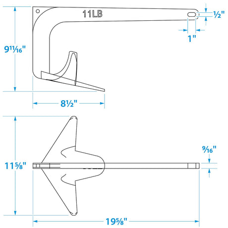 Seachoice Claw Boat Anchor, Hot-Dipped Galvanized Steel, 11 Lbs., For 23-Ft. Boat