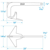 Seachoice Claw Boat Anchor, Hot-Dipped Galvanized Steel, 22 Lbs., For 30-Ft. Boat