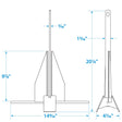 Seachoice Deluxe Anchor 4S Standard, Galvanized Steel