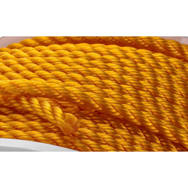 Seachoice Twisted Braid Polypropylene Spool, Yellow, Floats, ⅜ In. X 600 Ft., 100% Polypropylene