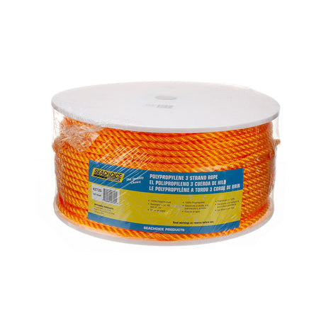 Seachoice Twisted Braid Polypropylene Spool, Yellow, Floats, ⅜ In. X 600 Ft., 100% Polypropylene