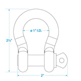 Seachoice Galvanized Steel Anchor Shackles, 3/8 In.
