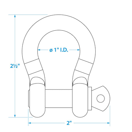 Seachoice Galvanized Steel Anchor Shackles, 3/8 In.
