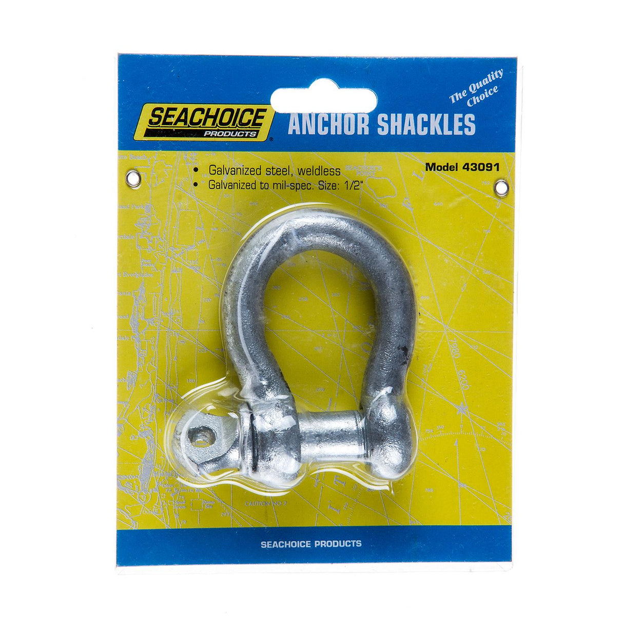 Seachoice Galvanized Steel Anchor Shackles, 1/2 In.