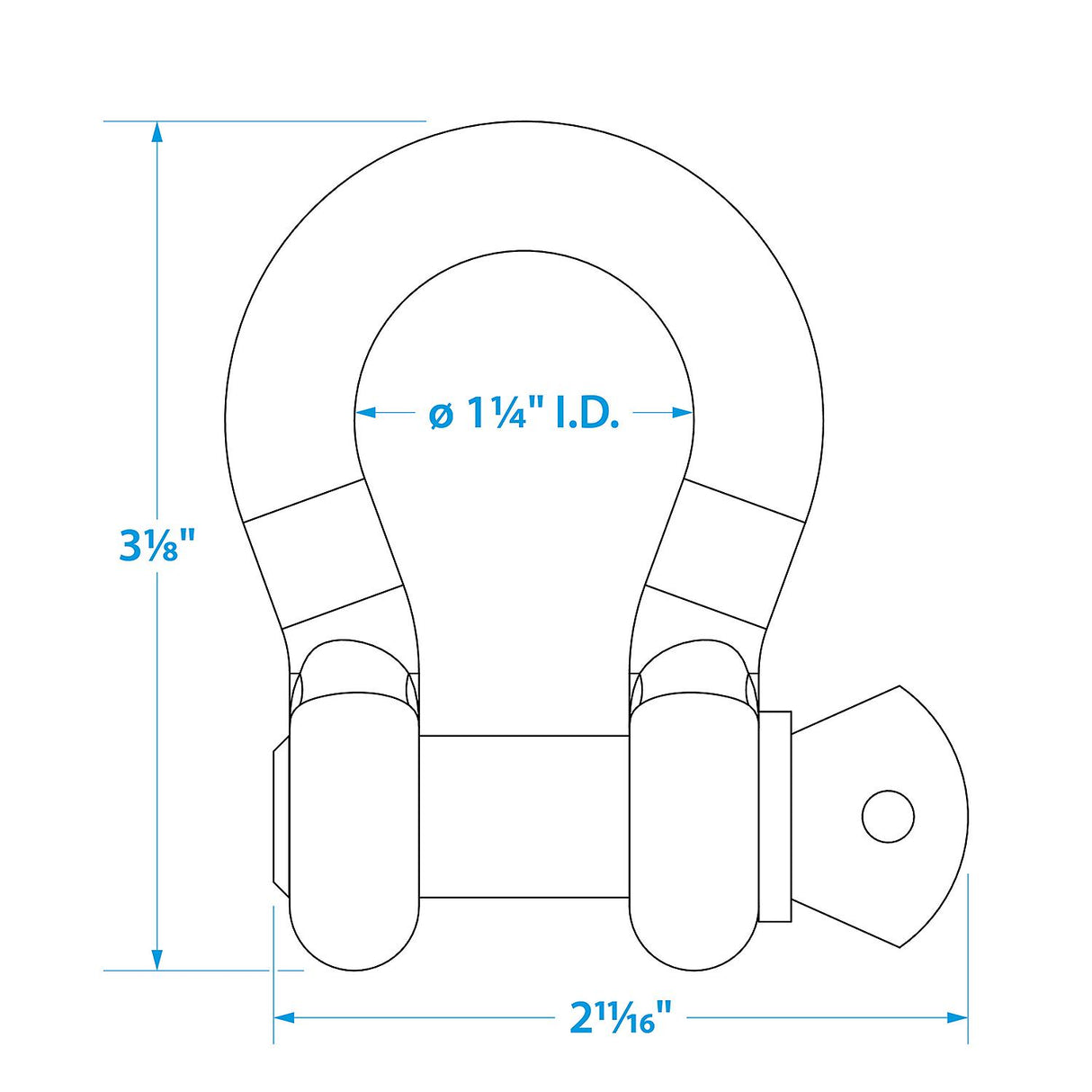 Seachoice Galvanized Steel Anchor Shackles, 1/2 In.