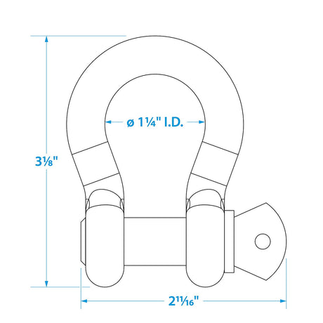 Seachoice Galvanized Steel Anchor Shackles, 1/2 In.