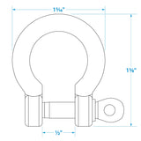Seachoice Stainless Steel Anchor Shackle, 1/4 In.
