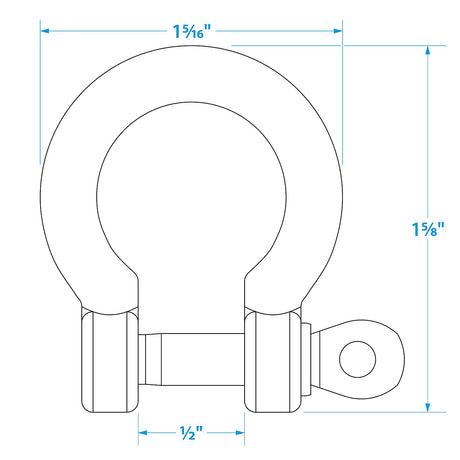 Seachoice Stainless Steel Anchor Shackle, 1/4 In.