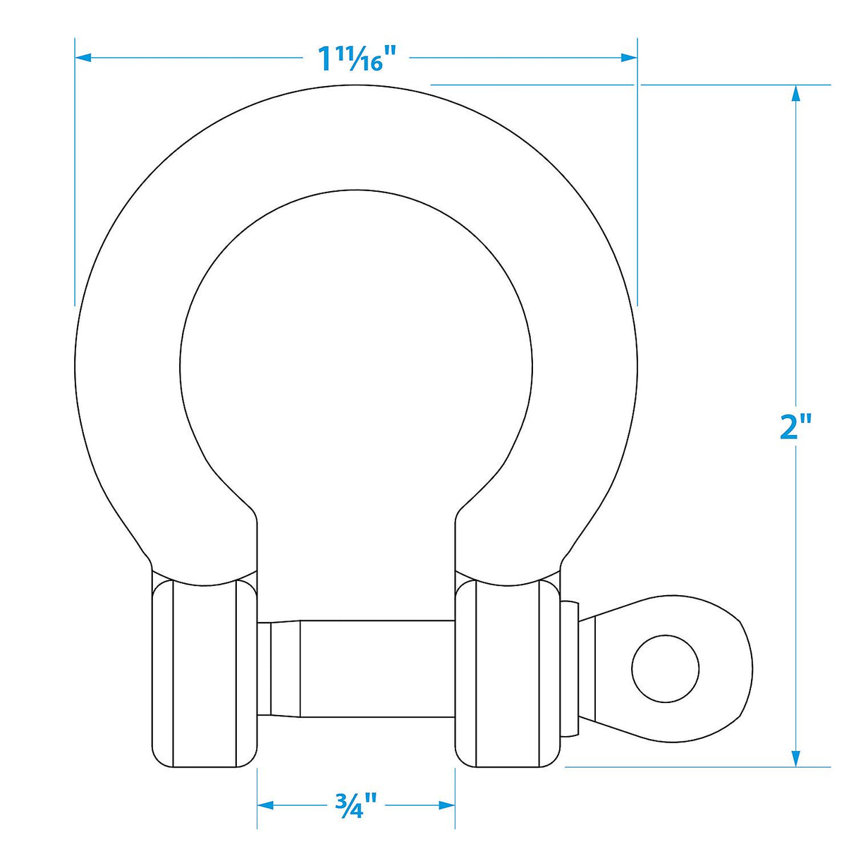 Seachoice Stainless Steel Anchor Shackle, 5/16 In.