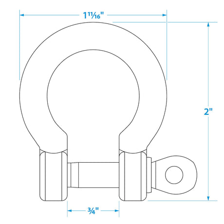Seachoice Stainless Steel Anchor Shackle, 5/16 In.