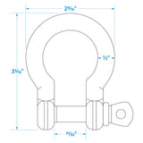 Seachoice Stainless Steel Anchor Shackle, 1/2 in., 2,000 Lbs. Max Load